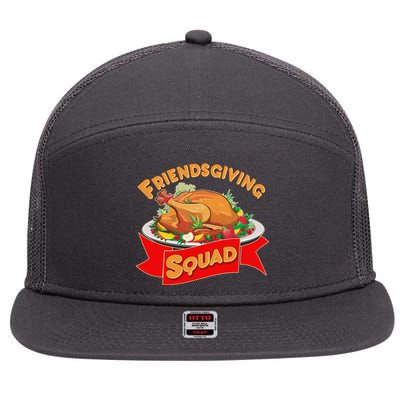 Friendsgiving Squad Funny Thanksgiving 7 Panel Mesh Trucker Snapback Hat