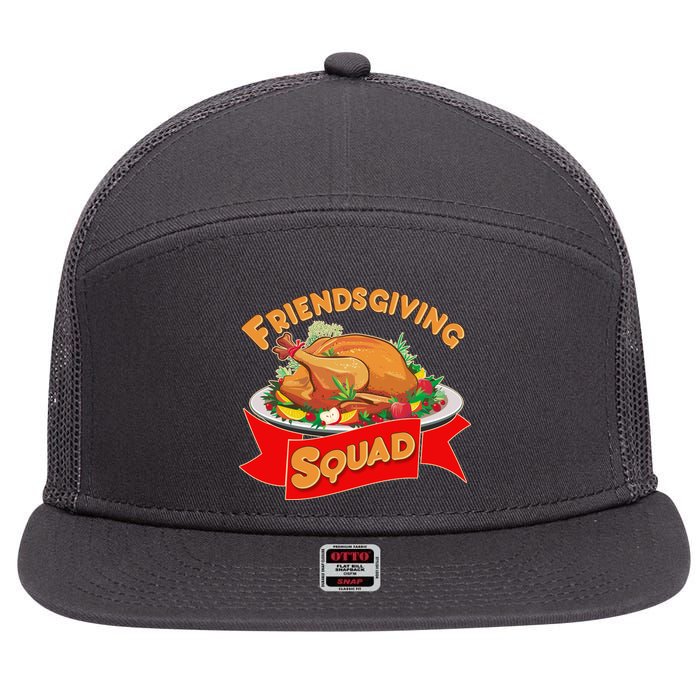 Friendsgiving Squad Funny Thanksgiving 7 Panel Mesh Trucker Snapback Hat