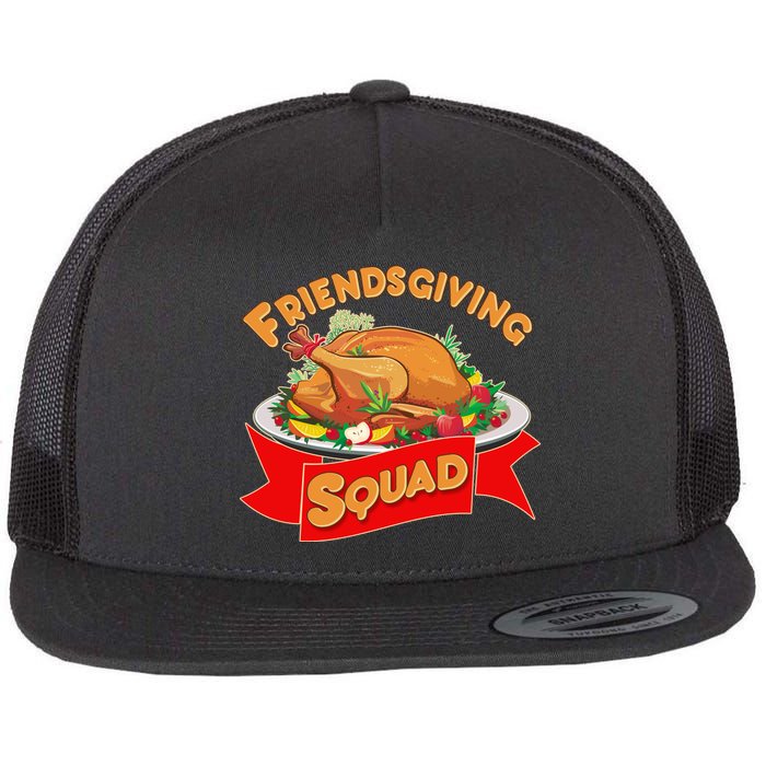 Friendsgiving Squad Funny Thanksgiving Flat Bill Trucker Hat