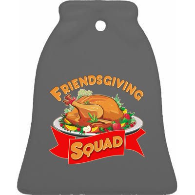 Friendsgiving Squad Funny Thanksgiving Ceramic Bell Ornament