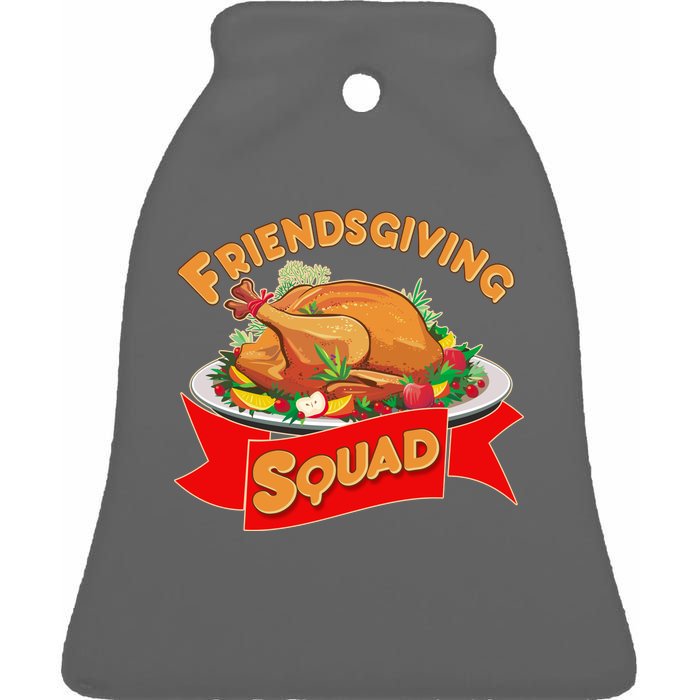 Friendsgiving Squad Funny Thanksgiving Ceramic Bell Ornament