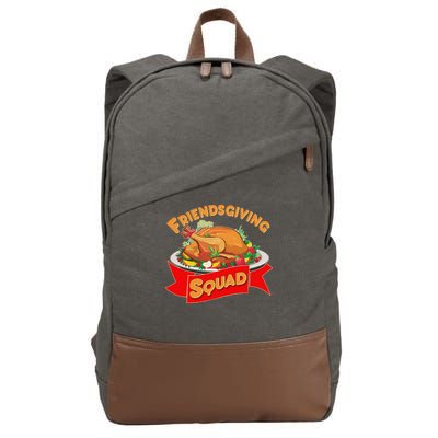 Friendsgiving Squad Funny Thanksgiving Cotton Canvas Backpack