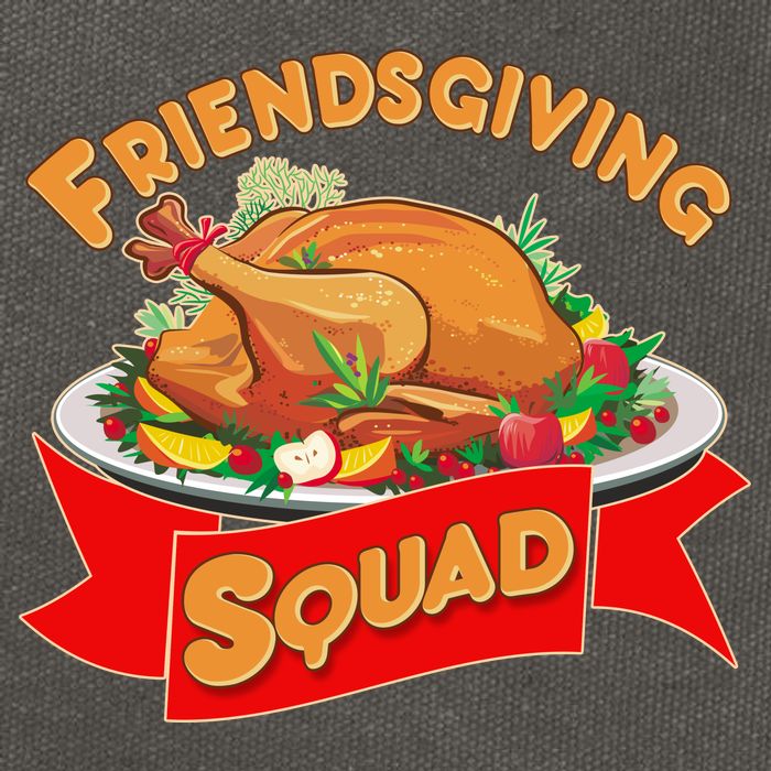 Friendsgiving Squad Funny Thanksgiving Cotton Canvas Backpack