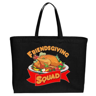 Friendsgiving Squad Funny Thanksgiving Cotton Canvas Jumbo Tote