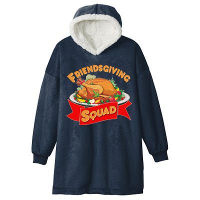 Friendsgiving Squad Funny Thanksgiving Hooded Wearable Blanket