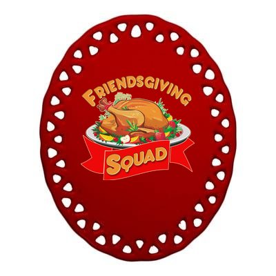 Friendsgiving Squad Funny Thanksgiving Ceramic Oval Ornament