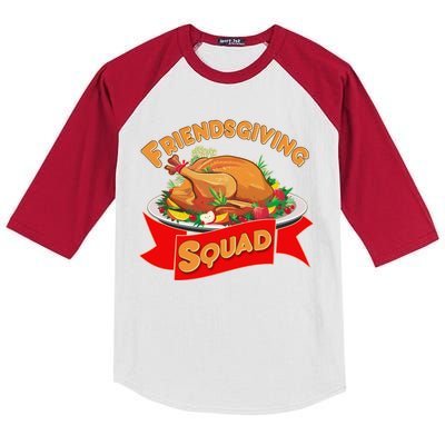 Friendsgiving Squad Funny Thanksgiving Kids Colorblock Raglan Jersey