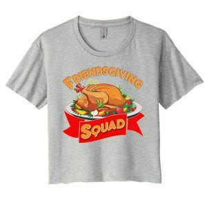 Friendsgiving Squad Funny Thanksgiving Women's Crop Top Tee