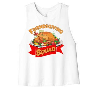 Friendsgiving Squad Funny Thanksgiving Women's Racerback Cropped Tank