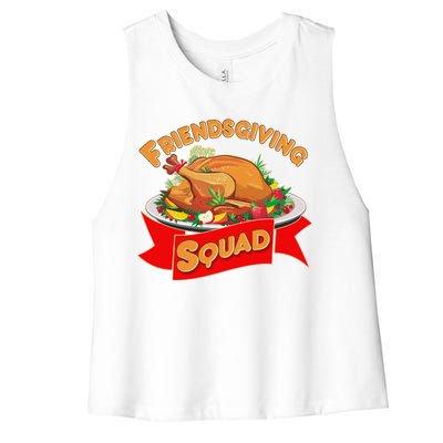 Friendsgiving Squad Funny Thanksgiving Women's Racerback Cropped Tank