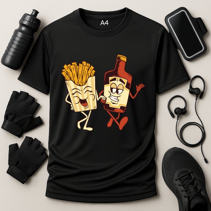 Fries And Ketchup Couple Cooling Performance Crew T-Shirt