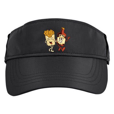 Fries And Ketchup Couple Adult Drive Performance Visor