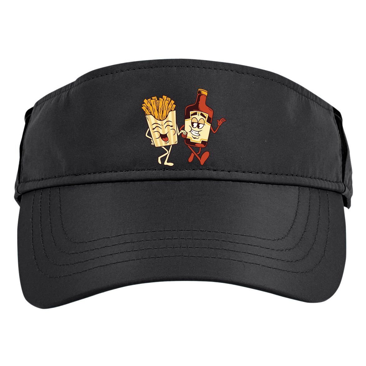 Fries And Ketchup Couple Adult Drive Performance Visor