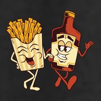 Fries And Ketchup Couple Adult Drive Performance Visor
