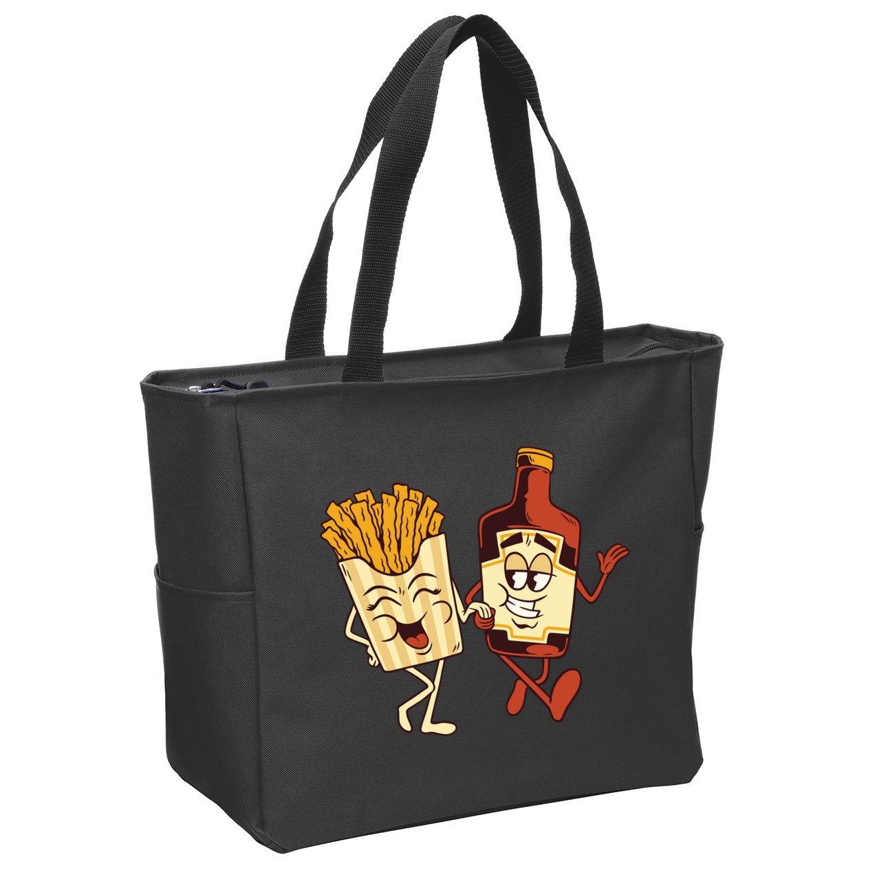 Fries And Ketchup Couple Zip Tote Bag