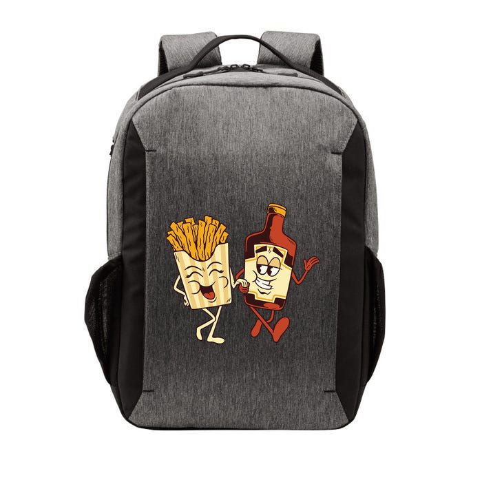 Fries And Ketchup Couple Vector Backpack
