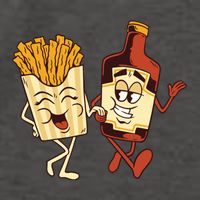 Fries And Ketchup Couple Vector Backpack