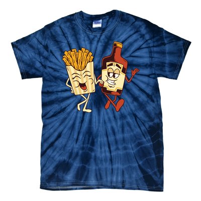 Fries And Ketchup Couple Tie-Dye T-Shirt