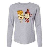 Fries And Ketchup Couple Womens Cotton Relaxed Long Sleeve T-Shirt