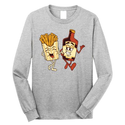 Fries And Ketchup Couple Long Sleeve Shirt