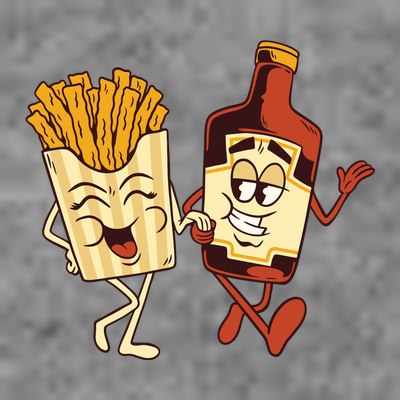 Fries And Ketchup Couple T-Shirt
