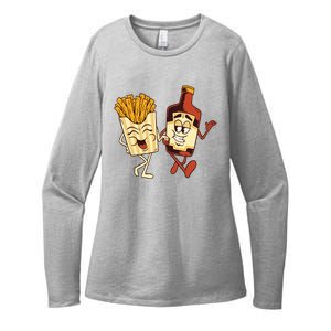 Fries And Ketchup Couple Womens CVC Long Sleeve Shirt