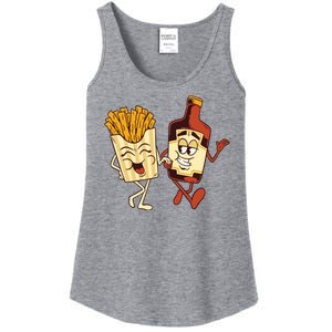 Fries And Ketchup Couple Ladies Essential Tank