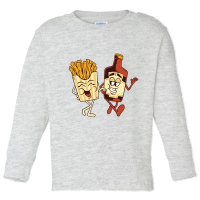 Fries And Ketchup Couple Toddler Long Sleeve Shirt