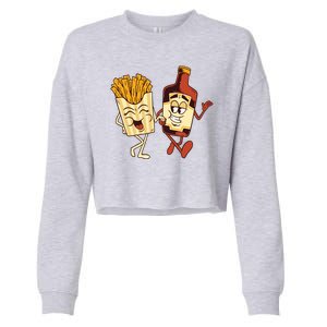 Fries And Ketchup Couple Cropped Pullover Crew