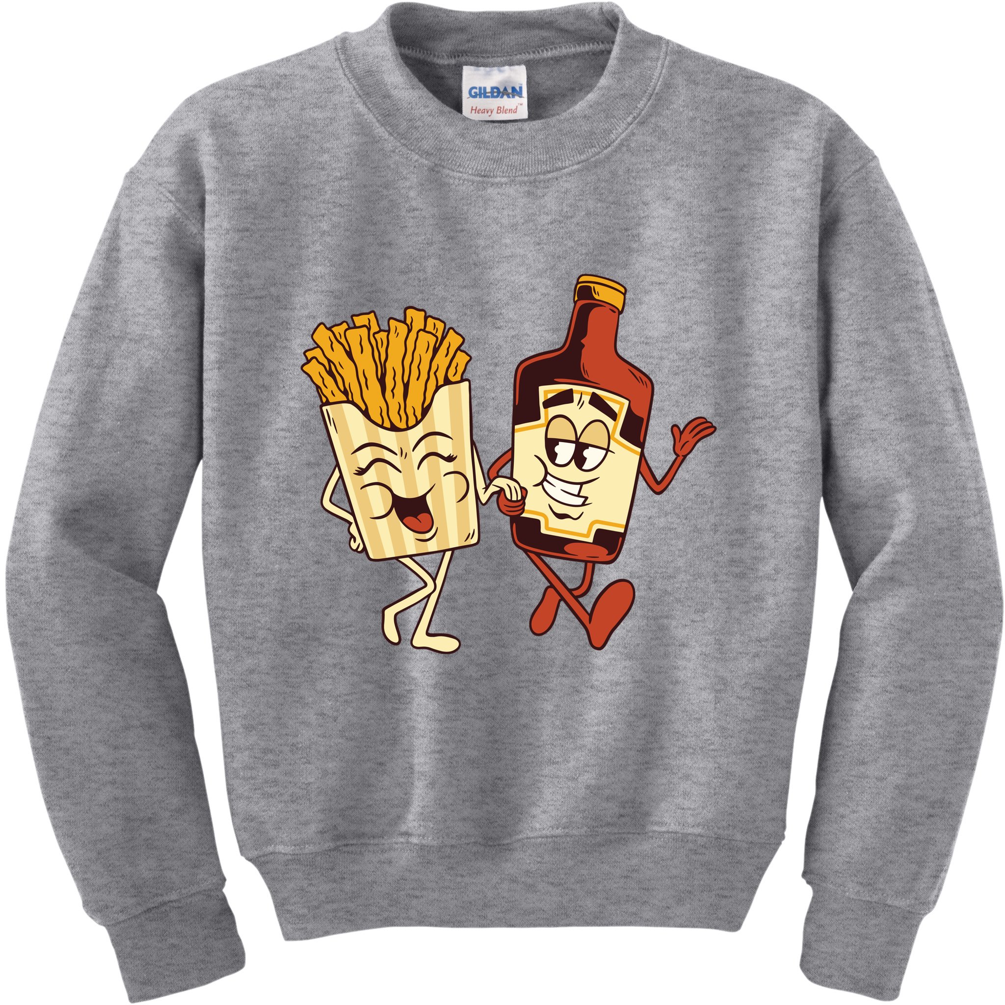 Fries And Ketchup Couple Kids Sweatshirt