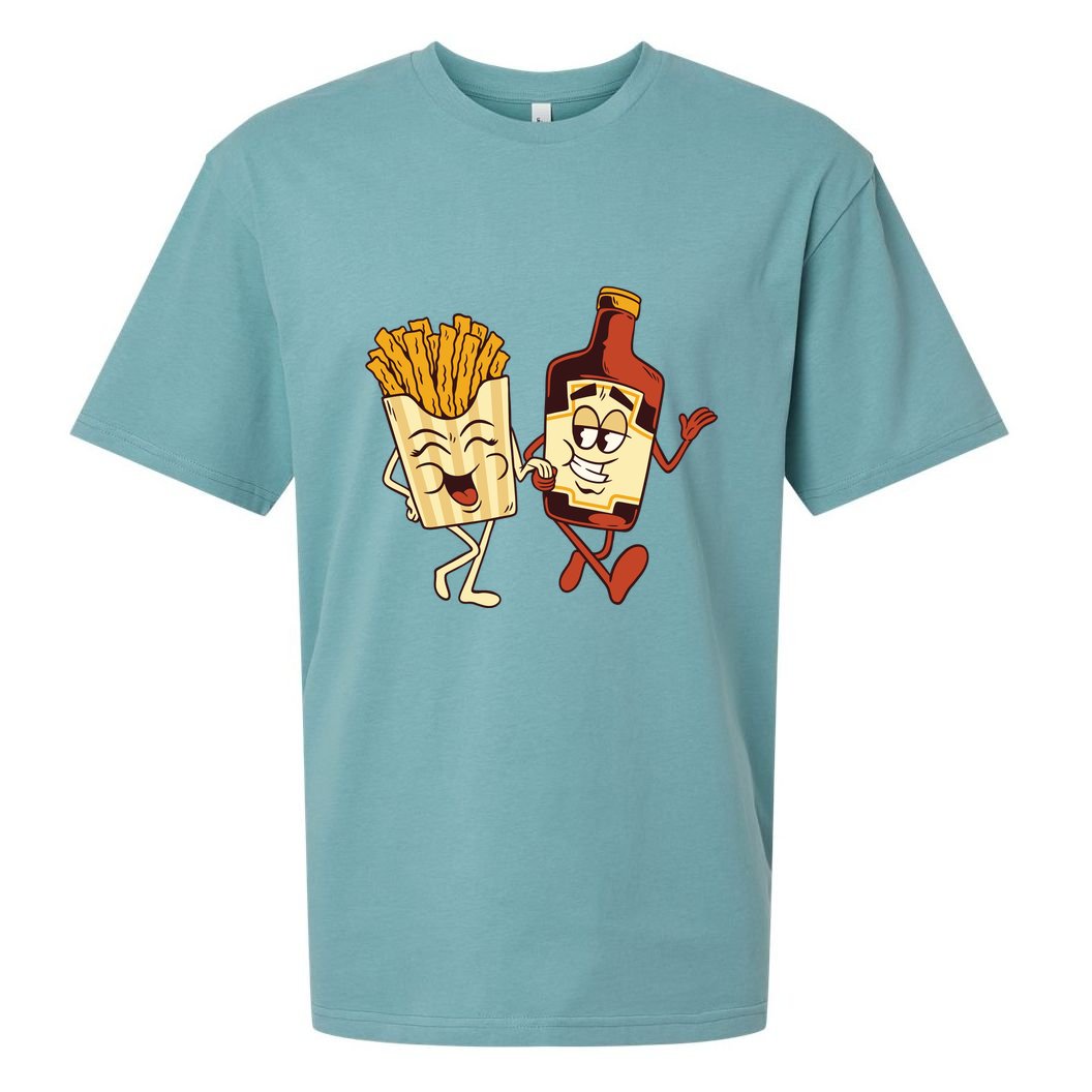 Fries And Ketchup Couple Sueded Cloud Jersey T-Shirt