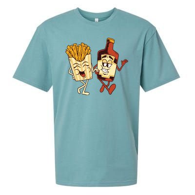 Fries And Ketchup Couple Sueded Cloud Jersey T-Shirt