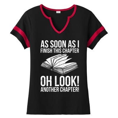 Funny Reading Just One More Chapter Book Lover Design Meaningful Gift Ladies Halftime Notch Neck Tee