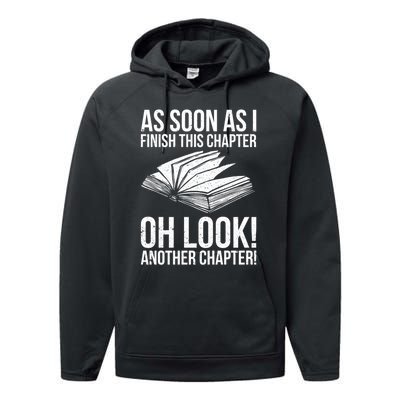 Funny Reading Just One More Chapter Book Lover Design Meaningful Gift Performance Fleece Hoodie