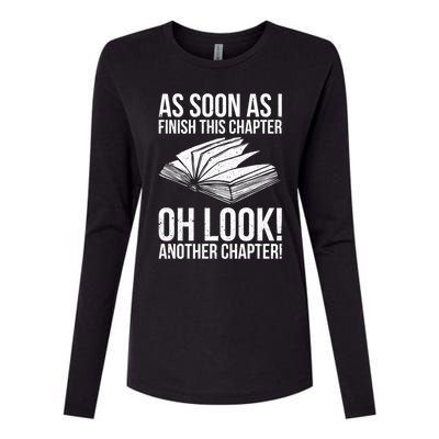 Funny Reading Just One More Chapter Book Lover Design Meaningful Gift Womens Cotton Relaxed Long Sleeve T-Shirt