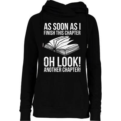 Funny Reading Just One More Chapter Book Lover Design Meaningful Gift Womens Funnel Neck Pullover Hood