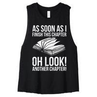 Funny Reading Just One More Chapter Book Lover Design Meaningful Gift Women's Racerback Cropped Tank