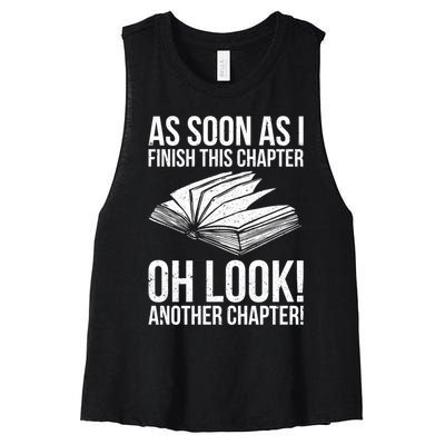 Funny Reading Just One More Chapter Book Lover Design Meaningful Gift Women's Racerback Cropped Tank