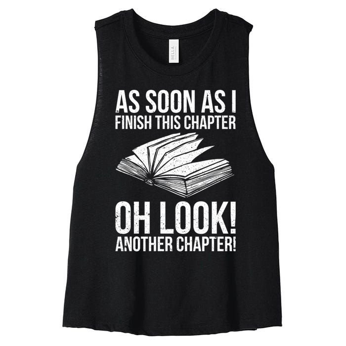 Funny Reading Just One More Chapter Book Lover Design Meaningful Gift Women's Racerback Cropped Tank