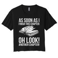 Funny Reading Just One More Chapter Book Lover Design Meaningful Gift Women's Crop Top Tee