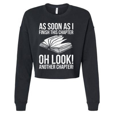 Funny Reading Just One More Chapter Book Lover Design Meaningful Gift Cropped Pullover Crew