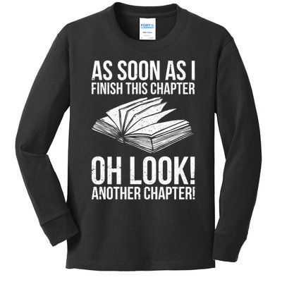 Funny Reading Just One More Chapter Book Lover Design Meaningful Gift Kids Long Sleeve Shirt