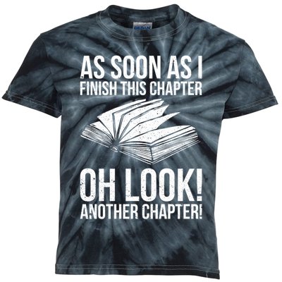 Funny Reading Just One More Chapter Book Lover Design Meaningful Gift Kids Tie-Dye T-Shirt