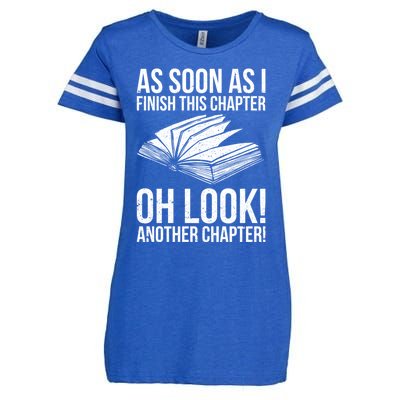 Funny Reading Just One More Chapter Book Lover Design Meaningful Gift Enza Ladies Jersey Football T-Shirt