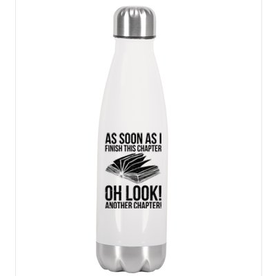 Funny Reading Just One More Chapter Book Lover Design Meaningful Gift Stainless Steel Insulated Water Bottle