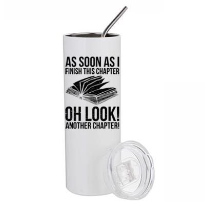 Funny Reading Just One More Chapter Book Lover Design Meaningful Gift Stainless Steel Tumbler