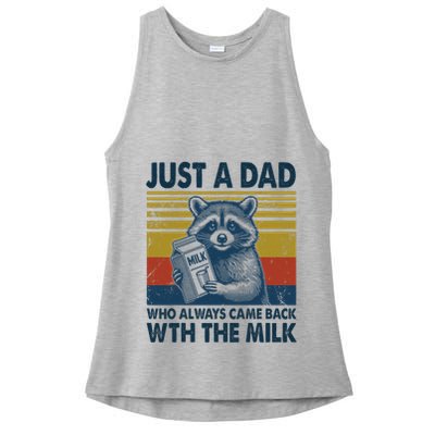 Funny Raccoon Just A Dad Who Always Came Back With The Milk Ladies PosiCharge Tri-Blend Wicking Tank