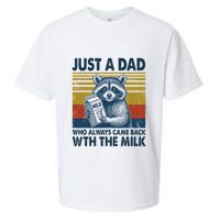 Funny Raccoon Just A Dad Who Always Came Back With The Milk Sueded Cloud Jersey T-Shirt