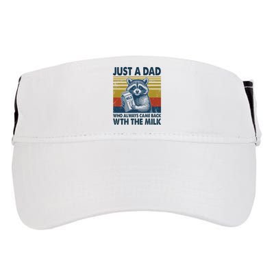 Funny Raccoon Just A Dad Who Always Came Back With The Milk Adult Drive Performance Visor