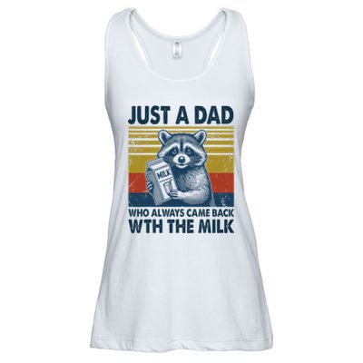 Funny Raccoon Just A Dad Who Always Came Back With The Milk Ladies Essential Flowy Tank